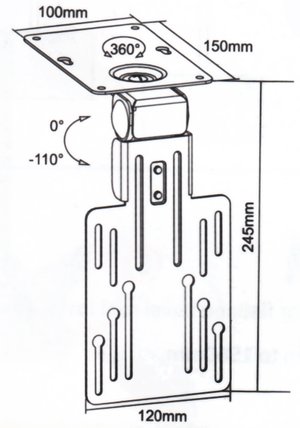 TV Deckenhalterung Unterbau Deckenhalterung klappbar in silber bis 23 Zoll - 3