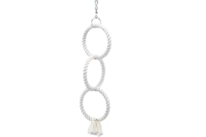 Nobby Cage Toy, 3 klättringsringar av bomull vit liten, 48/14 cm