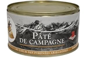 JEMANGE FRANCAIS.COM EPICERIE QUALITATIVE LACULTUREDUGOÛT Pâté de campagne - Conserve de 190 g - Fabrication traditionnelle dans les Pyrénées Ariégeoises - Charcuterie André Cazaux depuis 1969