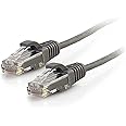 C2G (0.8m, Grey) - /Cables to Go 01088 Cat6 Snagless Unshielded (UTP) Slim Network Patch Cable, Grey (2.5-Feet/0.76 Metres)