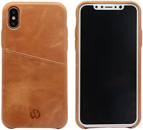 iPhone X Leather Case "Cards" Premium Genuine Leather Wallet Cover for Apple iPhone X Ultra Thin with Card Holder Dark Brown