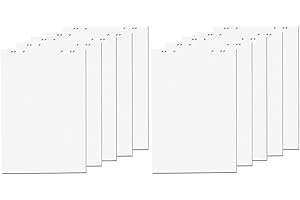 FAXLAND 10x Flipchartblöcke, weiß blanco/blanco, je Block 20 Blatt 69x99 cm, 6 fach Lochung, perforiert, Papier für Flipchart (10 Blöcke blanco)