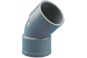 INSPIREPRO Codo de 45º de PVC de 40mm de diametro para tubo rigido o flexible de PVC, ideal para las instalaciones de desague de 40mm (Codo45º H-H)