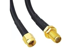 UniteCom Câble d'extension d'antenne RG58 à très faible perte SMA femelle vers mâle 5 mètre 50 Ohm 4G 5G LTE GPS RF cellulaire réseau sans fil coaxial antenne routeur sans fil