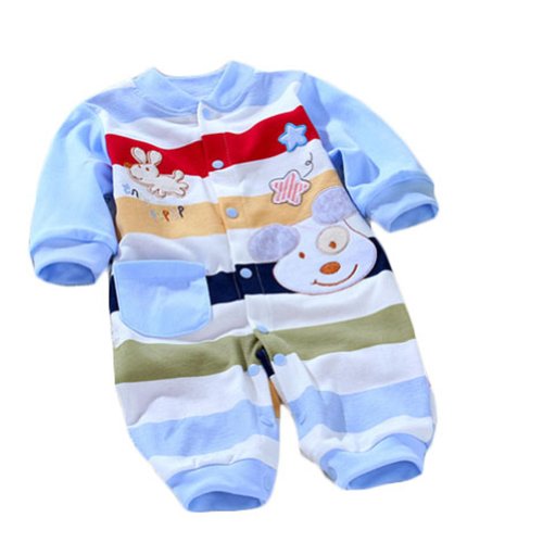 Stripe Baby Long Sleeves Bodysuit Baby Clothes Cotton Coveralls Climbing Clothes (59cm(3-6months))