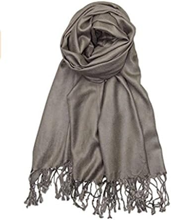 SOGNATORI Soft Cashmere Scarf Blanket Large Pashmina Shawl With Tassel Solid Color Warm Shawl (Taupe)