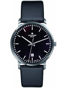 Junghans Herren-Armbanduhr XL MILANO SOLAR Analog Leder 014/4060