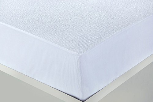 clicktostyle Parure 100% Coton Serviette éponge Protège-Matelas imperméable Non Bruyant, Jumeau