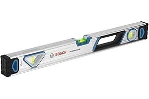 Bosch Professional nivel de burbuja de 60 cm (lectura desde cualquier ángulo, carcasa de aluminio, topes resistentes, blíster)
