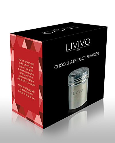 Fineway@ Schokoladen-Streuer aus Edelstahl + 16 Barista-Schablonen für Cappuccino und Kaffee - 4