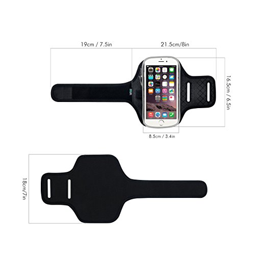 EOTW Brazalete deportivo para iPhone 6 plus 6s plus  Samsung S7 egde S7 S6 Huawei P9  con un bolsillo para llevar llaves  tarjetas  dinero  EL dise  o ergon  mico patentado para el brazo 8 6  a 13   Ideal para deporte  ejercicio  gimnacio  Corto 