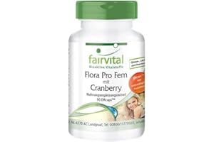 ‎FAIRVITAL Fairvital | Lactobacillen mit Cranberry - 90 Kapseln - in DRCaps™ Kapseln für zeitverzögerte Freisetzung - Lactobacillus rhamnosus - Lactobacillus acidophilus