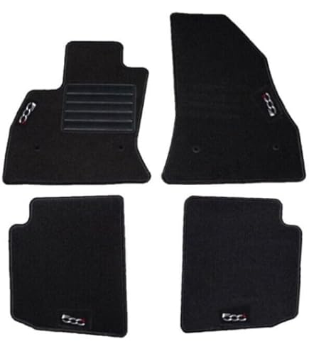 Tappetini Moquette Per Fiat 500X 2018> Con 4 Loghi E 2 Fix - Set Tappeti Auto