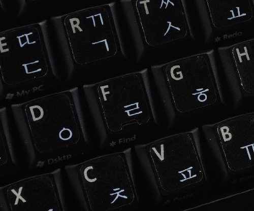 Koreanischen transparente Tastaturaufkleber mit Weiße Buchstaben - Geeignet für jede Tastatur