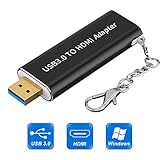 【Super Speed】 USB 3.0 Schnittstelle und rückwärtskompatibel mit USB 2.0. Unterstützung für Hot Plug fähige Geräte (Nur ein USB 3.0 Anschluss kann HD 1080P erreichen. Wenn Sie einen USB2.0 Anschluss verwenden, kann dies nur 800 x 600 sein)