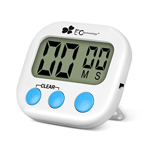 EC Technology digitale Küchenuhr/ Timer, Digital Timer mit großem Bildschirm und Magnet für die Küche zum Kochen, Backen, Spiele, Sport und Büro