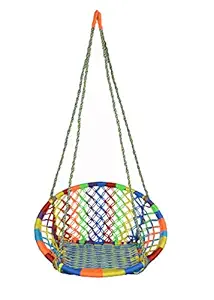 Pantheer Marrketing Swing Hand Crafted Chair/Hammock/Jhula with Hanging Accessories (147 cm X 57 cm X 43cm, 100 kg Capacity, Multicoloured)