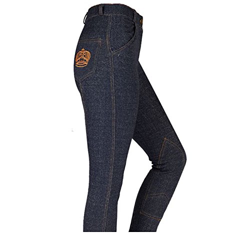 Childrens-Kids-Girls-Equestrian-Horse-Riding-Competition-Jumping-Crown-Stretch-Denim-Look-Jodhpurs