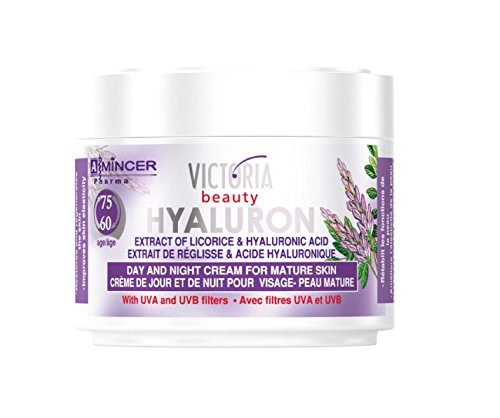 Hyaluron & Licorice Extract Anti-Ageing Day & Night Cream Mature Skin with UVA and UVB filters (60-75 age) with Hyaluronic Acid - 50ml