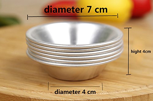 Keysui 24 eloxierten Aluminium-Ei Tart Cupcake Kuchen Cookie Form Puddingform Backen Werkzeug - 6