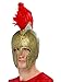 Produktbild Halloweenia - Kostüm Accessoires Zubehör Herren griechischer Perseus Gladiatoren Helm mit rotem Irokesen Helmbusch, perfekt für Karneval, Fasching und Fastnacht, Gold