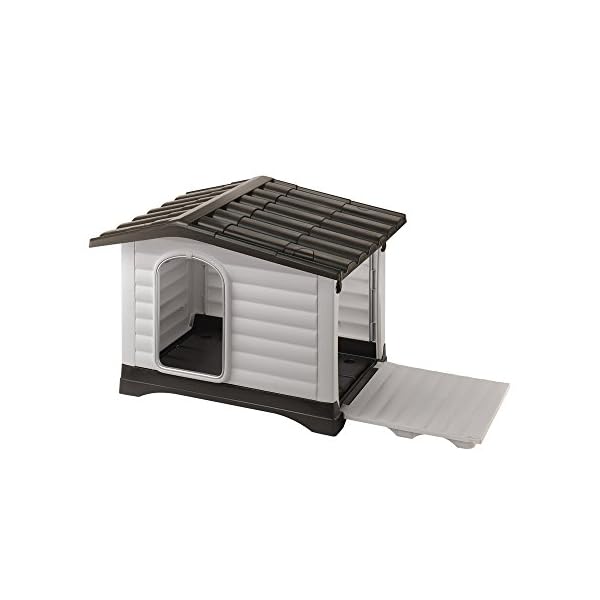 Ferplast DOGVILLA 70 - Cuccia per cani in resina termoplastica con parete ribaltabile, 73 x 59 x 53 cm