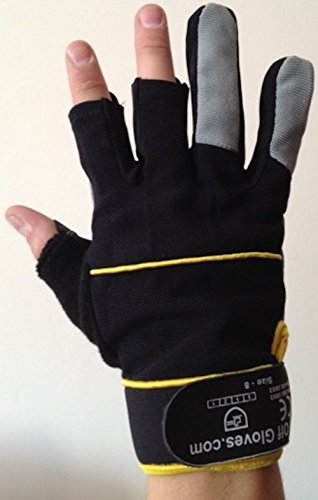 Fingerlose Mechaniker Easy Off Gloves Handschuhe mit - AS SEEN in der täglichen Spiegel, der Sonne & des Herstellers von Thomas meistverwendeten MBE - Ideal zum Reiten, Jagen, Angeln, Fitnessstudio, Gewichtheben, Gartenarbeit, Fotografie, Paintball, DIY & Arbeitskleidung - EU 11 - XL