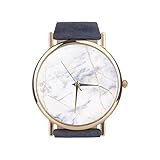 Hochwertige Damen-Mädchen-Teenager-Armbanduhr VIELE Trendige Designs Öko-Leder von Funky Planet (D00015-Navy Blau)