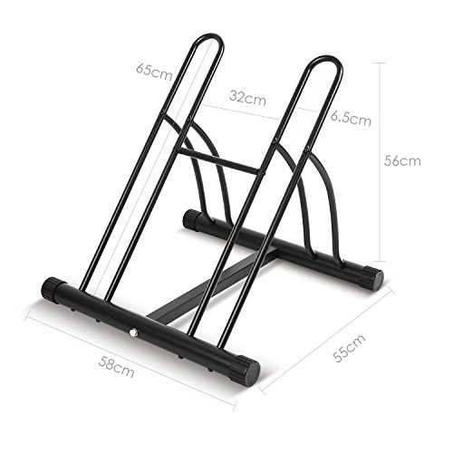 FEMOR Fahrradständer Bodenparker Fahrradparker für 2 Fahrräde Mehrfachständer Twin Bicycle Stand (Schwarz) - 2