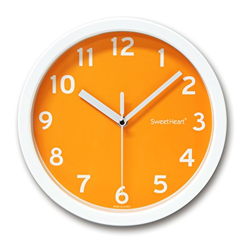 Decowall DSH-S22OR Nicht Tickende Stille Wanduhr Modern für Wohnzimmer Küche Büro (Orange, 22.5cm)