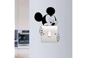 VINYL ART STICKERS Mickey Mouse Light Switch Sticker | Mickey Mouse Vinyl Decal Art Wall | Disney Mouse Funny Lightswitch Wall Sticker for Kids Room Bedroom DIY