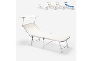 Produce Shop Lettino mare spiaggia sdraio pieghevole in alluminio Gabicce Gold - Bianco