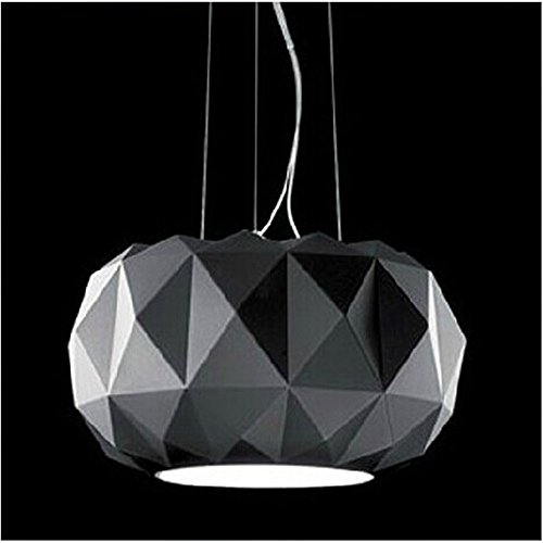 Preisvergleich Produktbild Pendelleuchte Hängeleuchte Minimalistische kreative Persönlichkeit restaurant Grundfarben Black Diamond Kronleuchter aus Glas moderne Schlafzimmer Wohnzimmer Lounge, Lampen, Schwarz, 40 cm