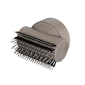 Shark XSKHD1SB IQ Styling Brush, Auto Preset Attachment for HyperAIR Blow Dryers, Rotatable Hot Brush, Styling Tools, For Straight, Wavy, Curly, and Coily Hair, Straight and Shiny Blowout, Stone