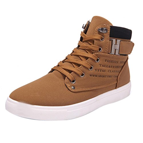 Xinantime_Zapatos para hombre Moda Zapatillas de Deporte de Hombres de Moda Oxfords Casual Cima mas Alta Deporte Corriendo Zapatos (43, Caqui)