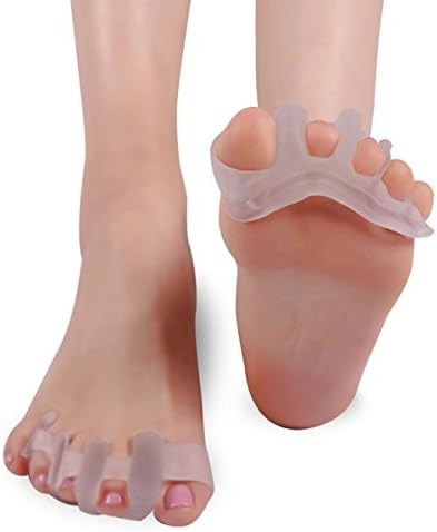 Miss S Efficient&amp;Soft Toes Separators Toe Spacers Pedicure Bunion Toes Corrector Straightener Heel Protectors for Girls Women (White,5 Toes)