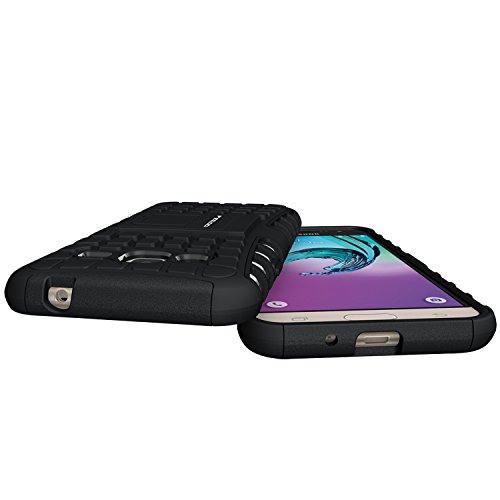 Funda Galaxy J3  2016  Pegoo Caja El Soporte Incorporado A Prueba de golpes Anti-Ara  azos y Polvo Mezcla Doble Capa Armadura Proteccion Cover Case Caso Funda C  scara Caja para  2016  Samsung Galaxy J3  Negro 