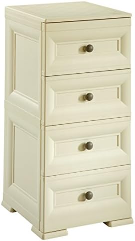 Tontarelli 8086090210 Omnimodus Slim Four Drawer Unit, 40 x 43 x 85.5 cm, Cream