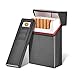 Price comparison product image AUOKER Cigarette Case Box with Electric Lighter, King Size 20PCS Metal USB Separable Rechargeable for Whole Package Cigarettes, Flameless Windproof with USB Cable - Black