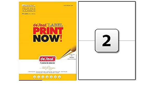 Desmat A4 Size Paper Labels Sticker for Laser, Inkjet ...
