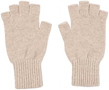 Johnstons Cashmere Ladies 100% Cashmere Fingerless Gloves - Made in Scotland + Dark Medium