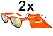 Produktbild Aperol Spritz Sonnenbrille Nerd Party Wayfarer Brille in Holzoptik Orange mit Etui Aktion - 2 Stück