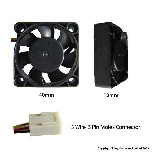 Evercool 40mm 4cm 40x10 3 Pin 5 Volt PC Case Fan (HH)