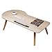 Produktbild JJYB Life Portable Bamboo Faltbarer Laptop Schreibtisch Notebook Höhenverstellbarer Tabletttisch Betttisch (Color : Wood Color, Size : 100x50x33cm)