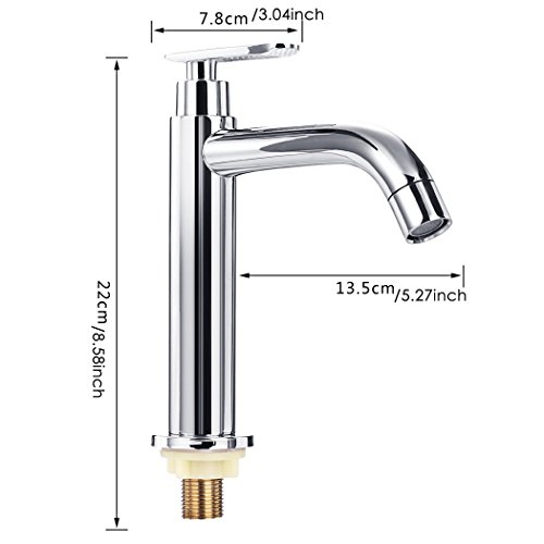 Ancheer Einhebel Waschtischarmatur Wasserhahn Silber - 3