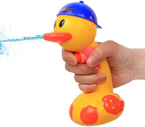 Funny Water Gun Duck, Water Pistol Spray Pump, Bath Toys Swimming Pool Bathtub Beach Toy Spraying Tool for Kids or Adult's Party,Far Shooting,Color Chaning Hat by Water temperature