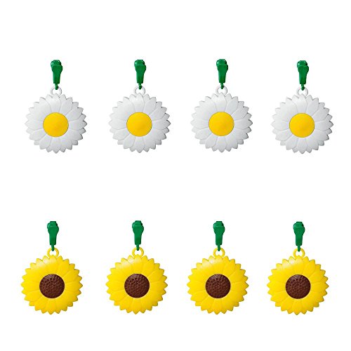 Home Xpert 8er Tischtuchanhänger-Set Flower Power Tischdeckenbeschwerer 4x Margeriten und 4x Sonnenblumen