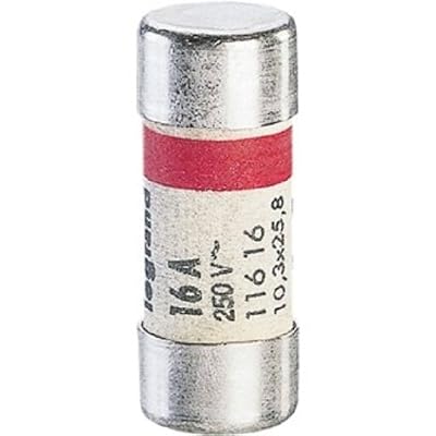 Legrand LEG92912 Cartouche fusible pour porte-fusible sans témoin 16 A 3680 W 10,3 x 25,8