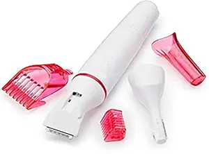 GTC Sensitive Touch Expert Trimmer for Face, Underarms and Bikini line (White-Pink,NV-278) (Plastic)