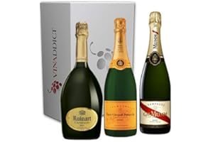 Vinaddict - Coffret Champagne Prestige n°6. 3 Bouteilles 75Cl - R de Ruinart, Veuve Clicquot, Mumm Cordon Rouge.…